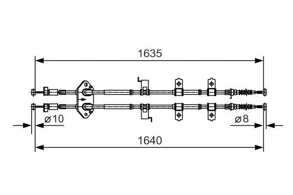 BOSCH 1987482054 FREN TELİ. 1640 MM - Görsel 1