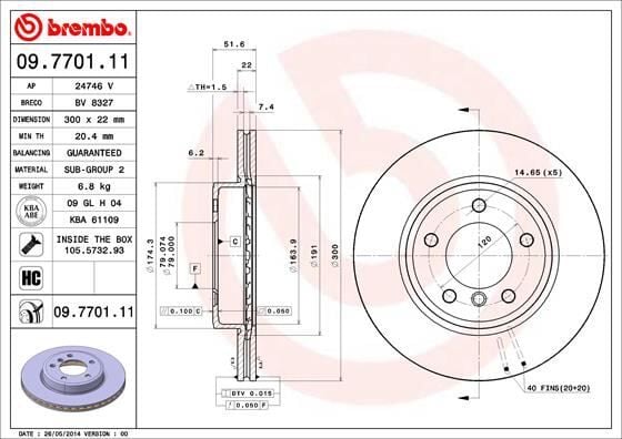 BREMBO 09770111 FREN DISKI ON BMW E46 E36 E85 - Görsel 1