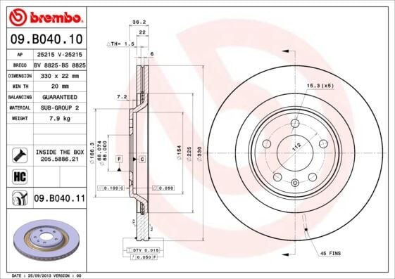 BREMBO 09B04011 ARKA FREN AYNASI HAVALI A4 8K2 A4 AVANT 8K5 2.7 TDI/S4 QUATTRO 07- A5 8T S5 QUATTRO 07- Q5 8R 2.0 TF 986479750-986479C86-DF4860S - Görsel 1