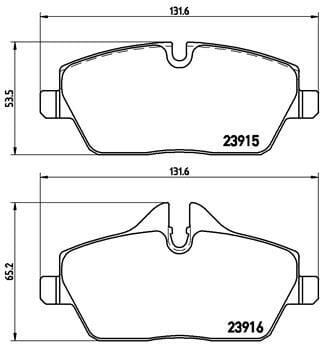 BREMBO P06034 FREN BALATASI ON BMW E81 E82 E87 E88 . MINI R55 R56 R57 R58 R59 - Görsel 1