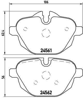 BREMBO P06064 FREN BALATASI ARKA BMW G30 G31 G38 G32 G11 G12 G01 G08 G02 G05 G06 F10 F11 F18 F25 F26 E89 - Görsel 1