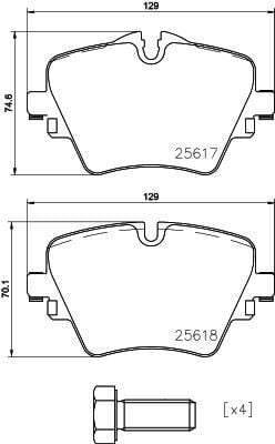 BREMBO P06093 FREN BALATASI ON BMW G42 G20 G30 G31 G38 G21 G28 G22 G23 G26 F52 F45 F48 F39 G01 G02 G08 - Görsel 1