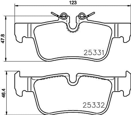 BREMBO P06094 FREN BALATASI ARKA BMW F40 F44 F45 F46 F48 F49 F39 . MINI F54 F60 - Görsel 1