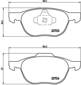 BREMBO P24061 FREN BALATASI ON FORD FOCUS CMAX 04-15 MAZDA3 03>10 VOLVO S40-V50-C30-C70 04-13 - Görsel 1