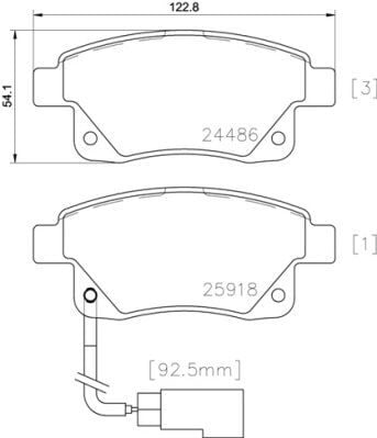 BREMBO P24066 ARKA FREN BALATASI TRANSIT V347-V348 06>11 FISLI - Görsel 1