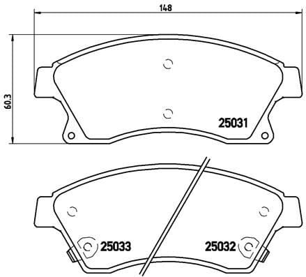 BREMBO P59076 ÖN BALATA 15 INC ASTRA J 1.3 CDTI-1.4-1.4 TURBO-1.6 1.7 CDTİ 2.0CDTİ 10>AVEO 11>CRUZE 11> - Görsel 1