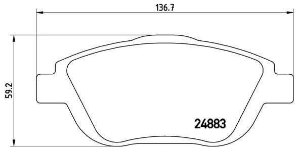BREMBO P61103 ÖN FREN BALATASI CORSA F 19> CROSSLAND 17> MOKKA 20> C3 II-III-AIRCROSS 09> C4 14> 208 19> 2008 19> DS3 15> 15 İNÇ 283mm - Görsel 1