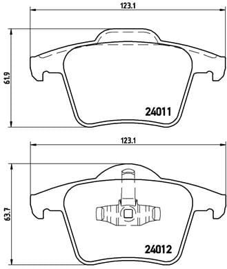 BREMBO P86019 ARKA BALATA VOLVO XC90 2.5T 02 > D5 02 > T6 02 >D5 V8 05 > D5 09 > 3.2 06 > D5 09 > - Görsel 1
