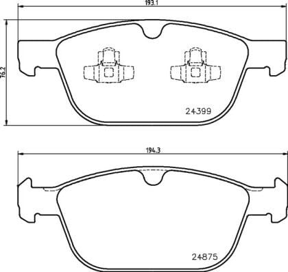 BREMBO P86023 ON FREN BALATASI VOLVO S60 00> S70 97>00 S80 98> V70 97>07 V70 01>07 XC70 00> XC90 02>12 16 JANT - Görsel 1