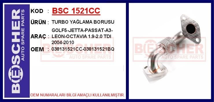 BSC 1521CC EGR BORUSU GOLF5-JETTA-PASSAT-A3-LEON-OCTAVIA 1.9-2.0 TDI 2004-2010 - Görsel 1