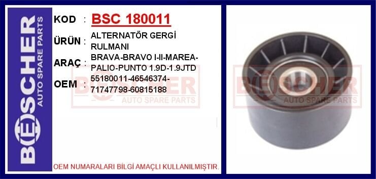 BSC 180011 ALTERNATÖR GERGİ RULMANI BRAVA-BRAVO I-II-MAREA-PALIO-PUNTO 1.9D-1.9JTD - Görsel 1