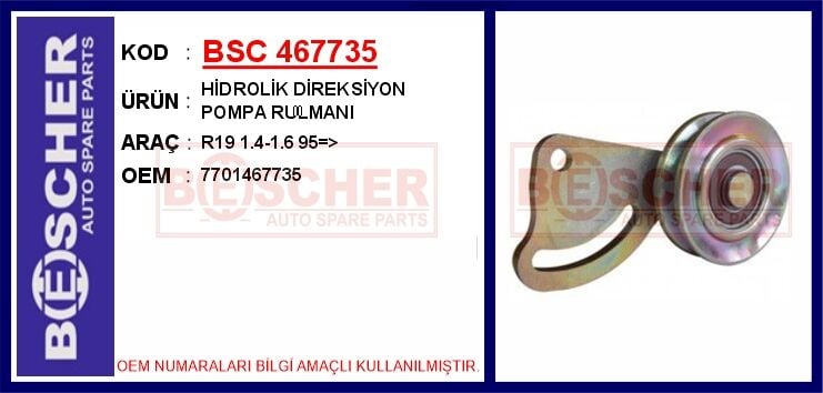 BSC 467735 HİDROLİK DİREKSİYON POMPA RULMANI R19 1.4-1.6 95 > - Görsel 1