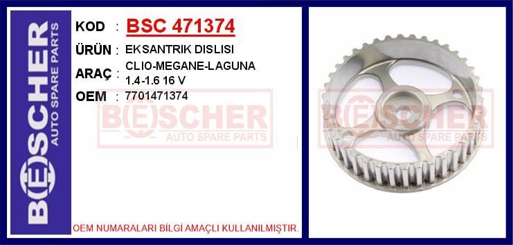 BSC 471374 EKSANTRIK DISLISI CLIO-MEGANE-LAGUNA 1.4-1.6 16 V - Görsel 1