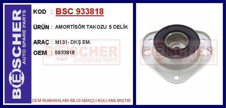 BSC 933818 AMORTİSÖR TAKOZU 5 DELİK M131- DKŞ EM. - Görsel 1
