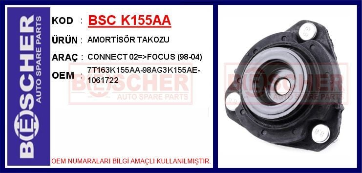 BSC K155AA AMORTİSÖR TAKOZU ÖN FORD CONNECT-FOCUS 98> - Görsel 1