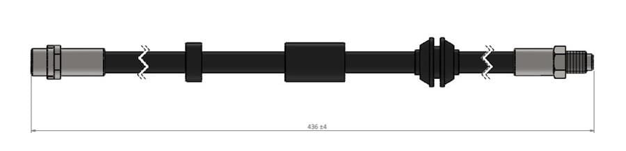 CAVO C900601A ÖN FREM HORTUMU VOLVO C70 II CONVERTİBLE 542 03/06-12/13-VOLVO S40 II 544 12/03-12/12-VOLVO V50 54 - Görsel 1