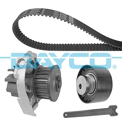 DAYCO KTBWP2853 SU POMPALI TRİGER SETİ FIAT 500 08> 500 L 12> 500X 14> EGEA 16> BRAVO II 07>14 DOBLO 10>23 PALIO 00> 12 ALFA ROMEO GIULIETTA 11>18 MITO 09>18 JEEP RENEGADE 11>18 1.2 1.4 1.4T-JET - Görsel 1