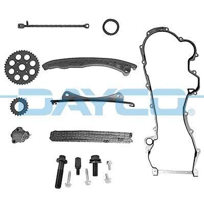 DAYCO KTC1118 EKSANTRİK ZİNCİR SETİ YAĞ POMPA CONTALI ASTRA H-CORSA C-D-COMBO-C-D-ASTRA J-MERIVA-ALBEA-DOBLO EGEA-PUNTO-500- 1.3 JTD-1.3 CDTI E5-E6 GERGİ KİTİ DELİKLİ ZİNCİR - Görsel 1