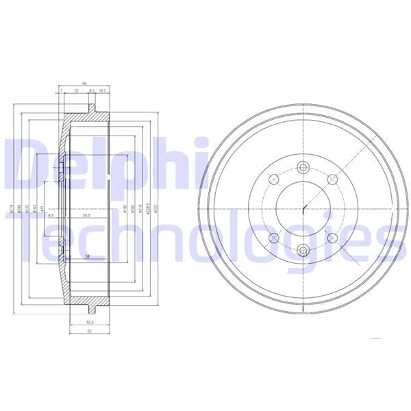 DELPHI BF169 ARKA FREN KAMPANASI P305 80>90 P306 93>01 P405 87>92 P406 96>04 PARTNER-BERLINGO-XSARA 01>12 96> AB S Lİ - Görsel 1