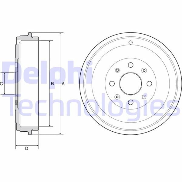 DELPHI BF503 ARKA KAMPANA CORSA D 07> CORSA E 14> ADAM 13> PUNTO-GRANDE PUNTO 05> 274x228x61x48x4DL 14 İNÇ 51901444-51901443-55703043 - Görsel 1