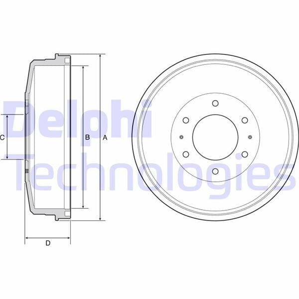 DELPHI BF559 ARKA FREN KAMPANASI MITSUBISHI L200 2.5L 4D56T DI-D CR 4X2 4X4 KA4T KB4T 07-> / 2.4L 4N15 KL1T KL2T 15-> / 2.2L 4N14 KL6T 19-> 295 mm iç çap - Görsel 1