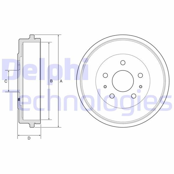 DELPHI BF568 FREN KAMPANASI ARKA FORD B-MAX 12> TOURNEO-TRANSİT COURİER 14>24 Dış: 271mm/ iç: 228mm - Görsel 1