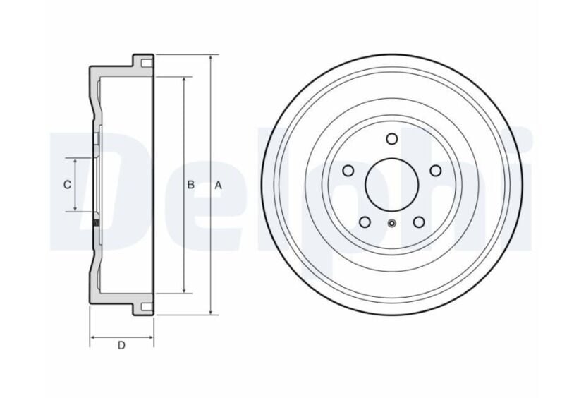 DELPHI BF669 KAMPANA FREN FORD COURİER 23> Dış: 304mm/ İç:141mm - Görsel 1