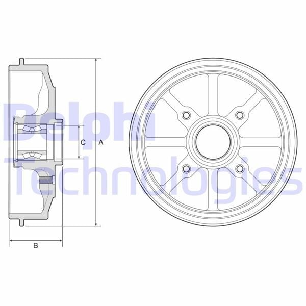 DELPHI BFR484 ARKA FREN KAMPANASI RULMANLI PEUGEOT P208 12>19 P301 12> CITROEN C3 16> C4 14> C-ELYSEE 12> DS3 13 >19 - Görsel 1