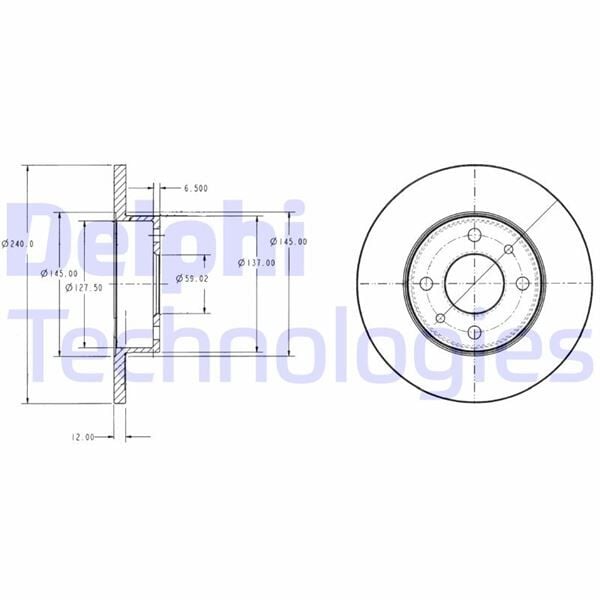 DELPHI BG2313 ÖN FREN AYNASI UNO 70 240.5x12x4DL - Görsel 1