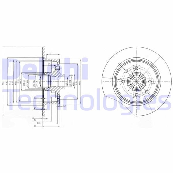 DELPHI BG2571 ARKA FREN AYNASI TAKIM VECTRA A 88-11.95 -KADETT E 87-91 261x10x4DL - Görsel 1