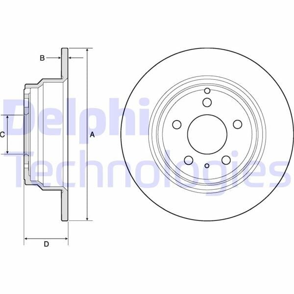 DELPHI BG2842 ARKA FREN AYNASI VOLVO 850 91-97 -S70-C70-V70-960-2.0-2.5-2.5 20V-2.5TDI 97 > 295x5DLxHAVALI - Görsel 1