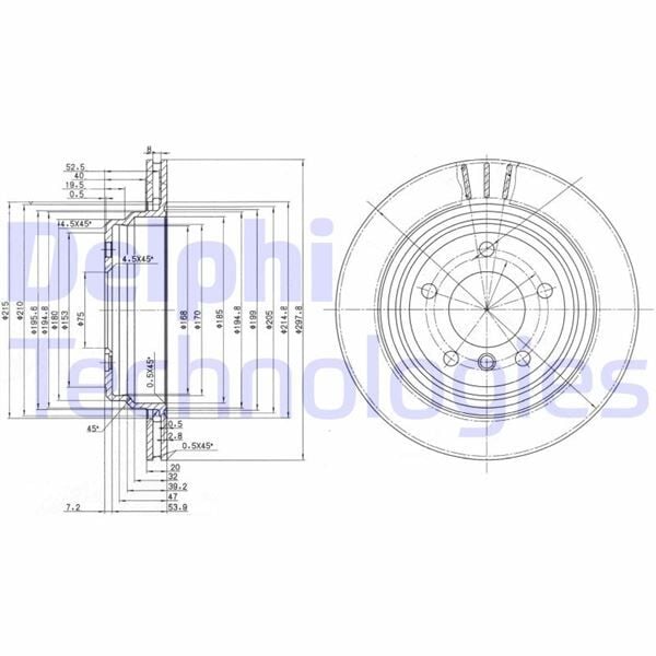 DELPHI BG3042 FREN DISKI ARKA BMW E39 - Görsel 1
