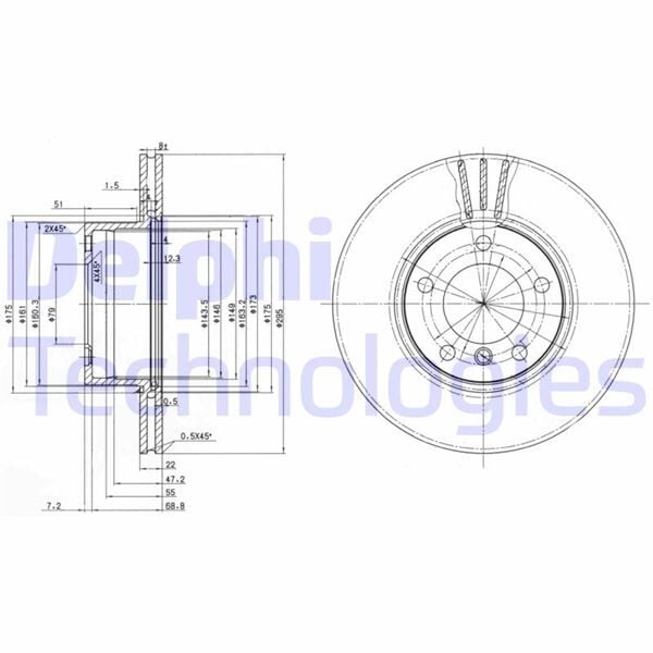 DELPHI BG3043 FREN DISKI ON BMW E39 - Görsel 1