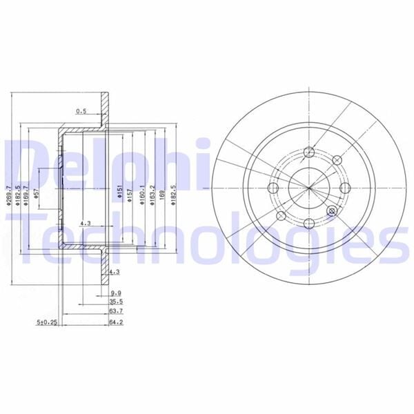 DELPHI BG3141 ARKA FREN AYNASI VECTRA B 96-02 270 x 10 x 4DL DOLU 90495268 - Görsel 1