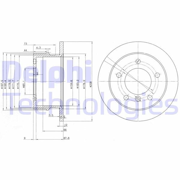 DELPHI BG3235 FREN DISKI ARKA MERCEDES W463 B901>B904 . VW LT 28-35-46 - Görsel 1