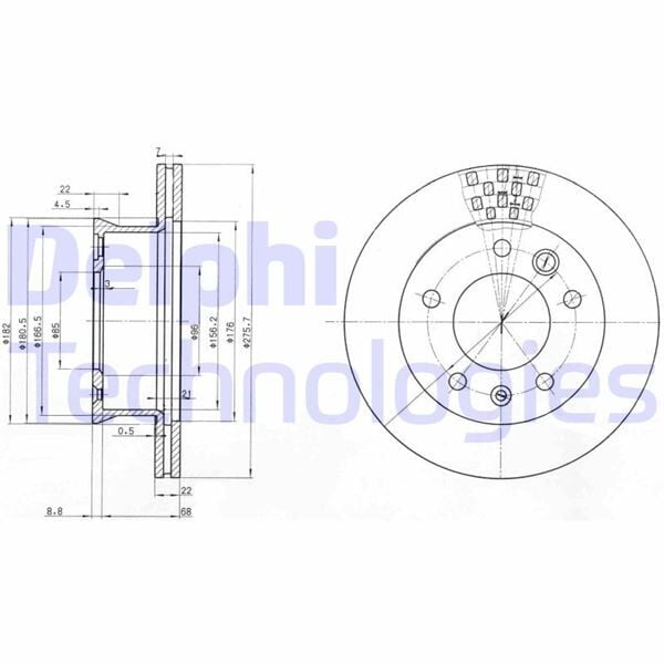 DELPHI BG3236 FREN DISKI ON MERCEDES SPRINTER B901>B904 . VW LT 28-35-46 - Görsel 1