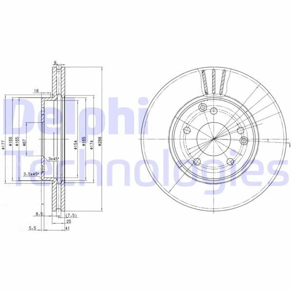 DELPHI BG3240C FREN DISKI ON MERCEDES W203 CL203 C209 W210 R170 - Görsel 1