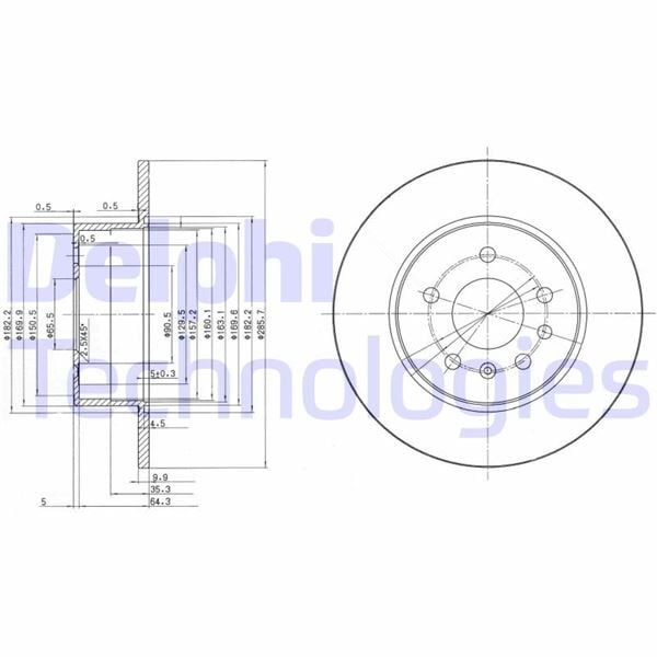 DELPHI BG3274 ARKA FREN AYNASI VECTRA B 96-02 SAAB 900 93-03 286 x 10 x 5DL DOLU 5084751-5391578-90495269 - Görsel 1