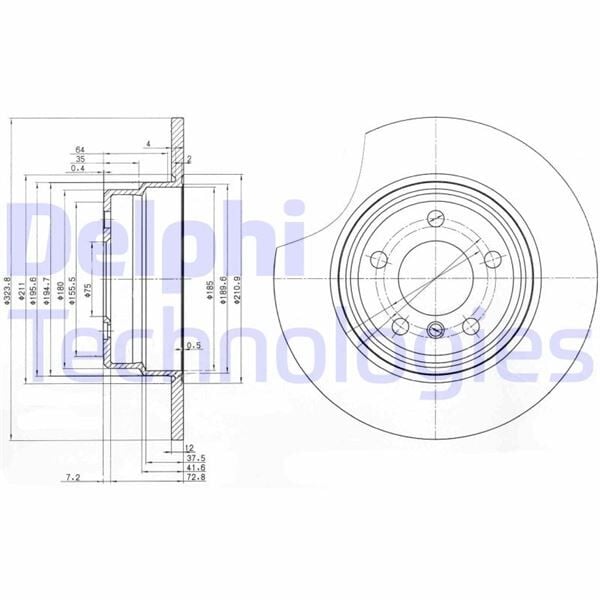 DELPHI BG3629 FREN DISKI ARKA BMW X5 E53 00>06 - Görsel 1