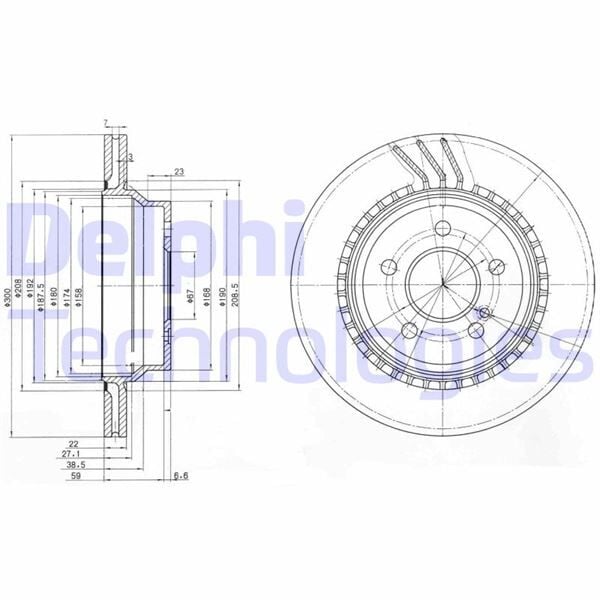 DELPHI BG3758 FREN DISKI ARKA MERCEDES W211 W212 S212 C218 C219 X204 - Görsel 1