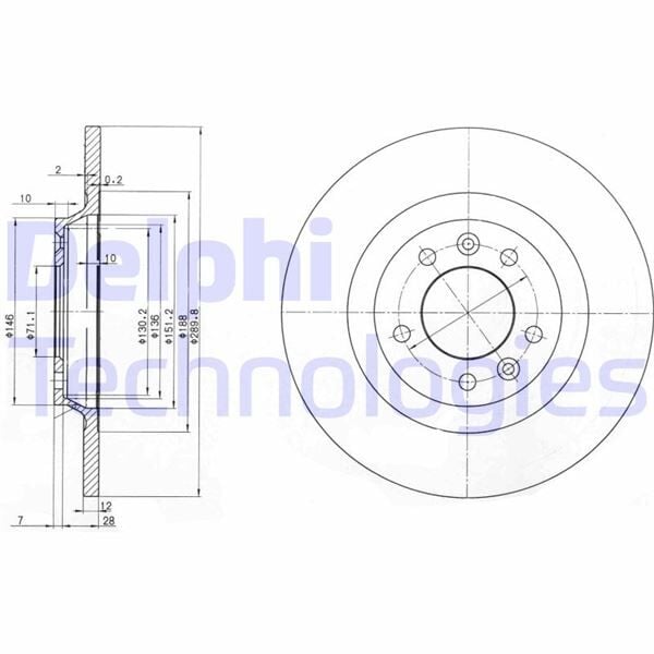 DELPHI BG3836 ARKA FREN AYNASI P407 04>11 P508 10>18 P607 00>11 RCZ 10>15 C5 08>17 290x12x35x5DL DOLU - Görsel 1