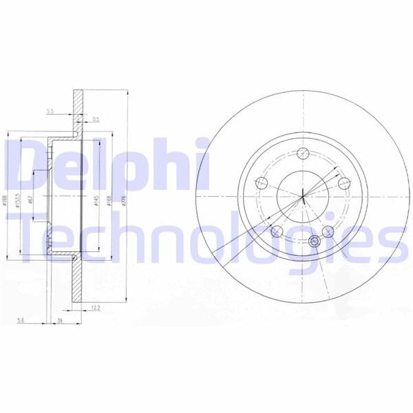 DELPHI BG3840 FREN DISKI ON MERCEDES A-CLASS W169 04>12 - Görsel 1