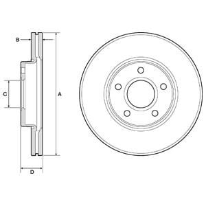 DELPHI BG3868 ÖN FREN AYNASI FOCUS 04-12 CMAX 07-10 S40 06-10 C30 10-12 C70 06-13 V50 05-12 278x25x5DLxHVL - Görsel 1