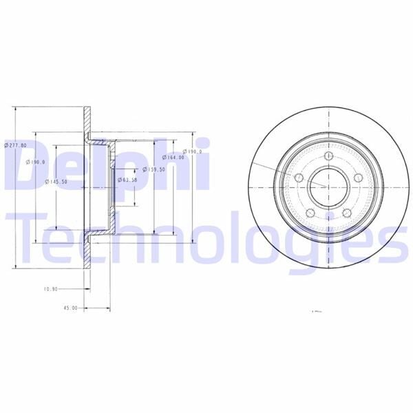 DELPHI BG3873 ARKA FREN DISK AYNASI CONNECT 1.8TDCI 02>13 ABS LI - Görsel 1