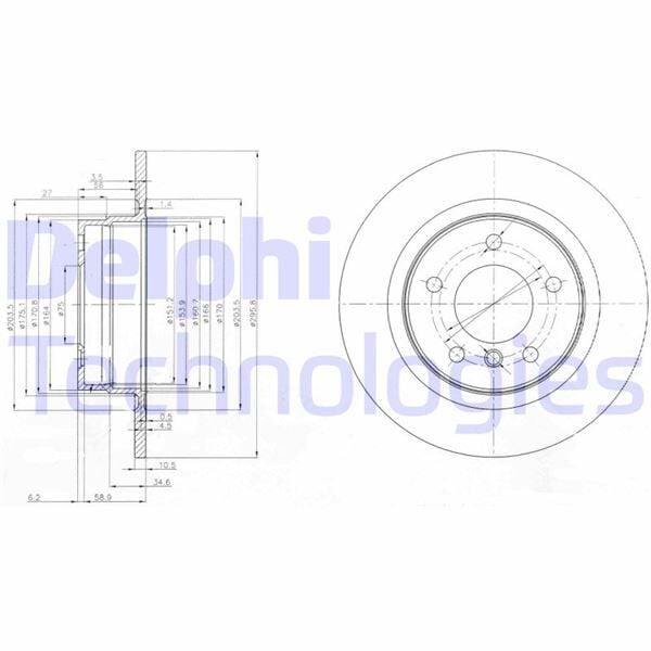 DELPHI BG3960 FREN DISKI ARKA BMW E81 E87 E90 - Görsel 1