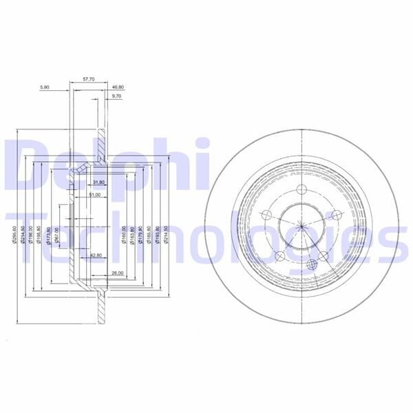 DELPHI BG3969 FREN DISKI ARKA MERCEDES VITO W639 - Görsel 1