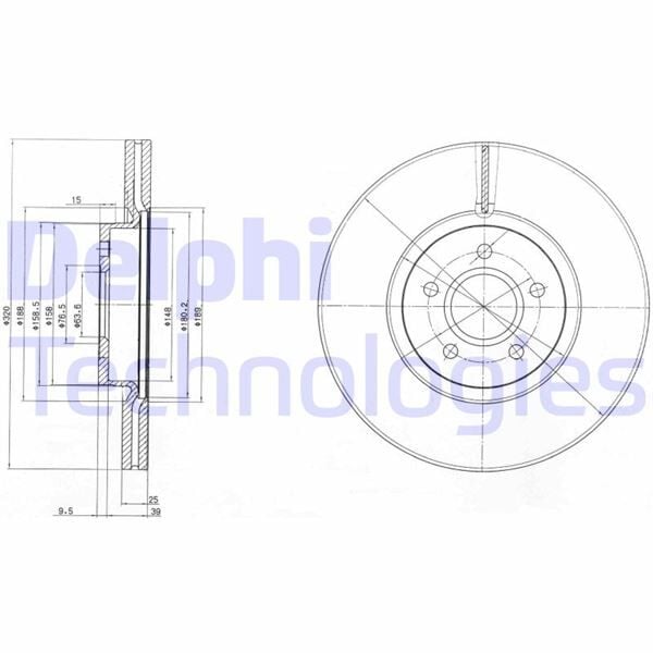DELPHI BG4056C ON FREN AYNASI CONNECT 12 > FOCUS III 11>15 KUGA 12>14 VOLVO V40 T2-T3-T4-T5 C30 06>12 C70 II 07>12 S40 II 05>12 V50 04> - Görsel 1