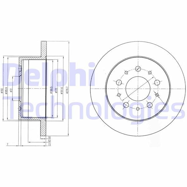 DELPHI BG4061 ARKA FREN DISKI BOXER III 06>DUCATO III 06>JUMPER III 06> 280x16x5DL - Görsel 1