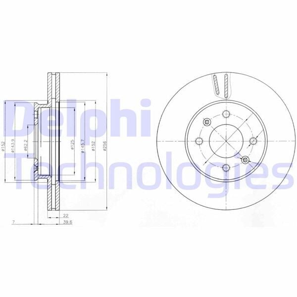 DELPHI BG4096 ÖN FREN DİSKİ HAVA KANALLI HYUNDAI ACCENT ERA 1.5L D4FA CRDi 06-> 1.4L G4EE 06-10 1.6L G4ED 06-10 / İ20 1.2L 1.4L CRDi dizel 08-> 1.1L CRDi 12-> / KIA RIO 1.4L 1.6L benzinli 05-> 1.5L D4FA CRDİ 06-> - Görsel 1