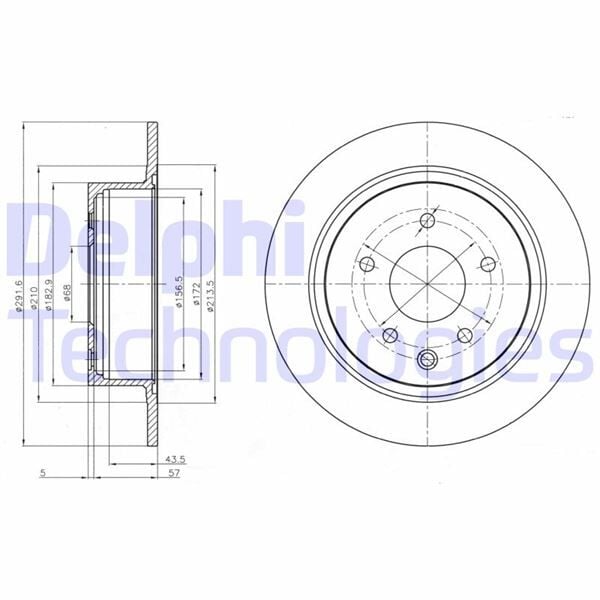 DELPHI BG4108C ARKA FREN DİSKİ DOLU TİP NISSAN QASHQAI 1.6L HR16DE J10 06-13 2.0L MR20DE 07-12 1.5L Dci K9K J10DE 06-13 / JUKE 1.5L K9K F15 10-19 1.6L HR16DE MR16DDT F15 10-19 1.2L HRA2DDT F15 14-19 292 çap x 5 b - Görsel 1